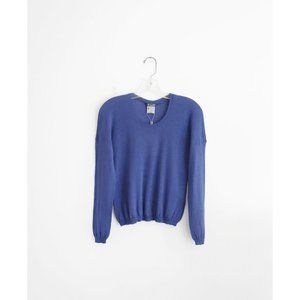 Kristensen du Nord Cornflower Blue Cotton Cashmere Sweater sz 1 US Small - NWT